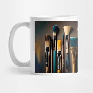 Used Brush Palette: A Colorful Print for Your Home Mug